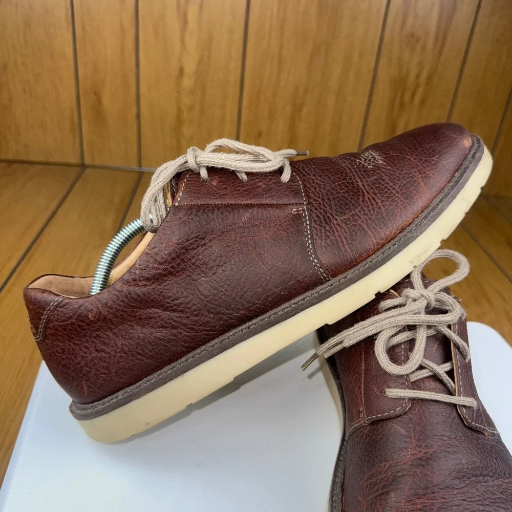 Clarks Mens Leather Lace‎ Up Oxford Dress Shoes Brown Size 11.5